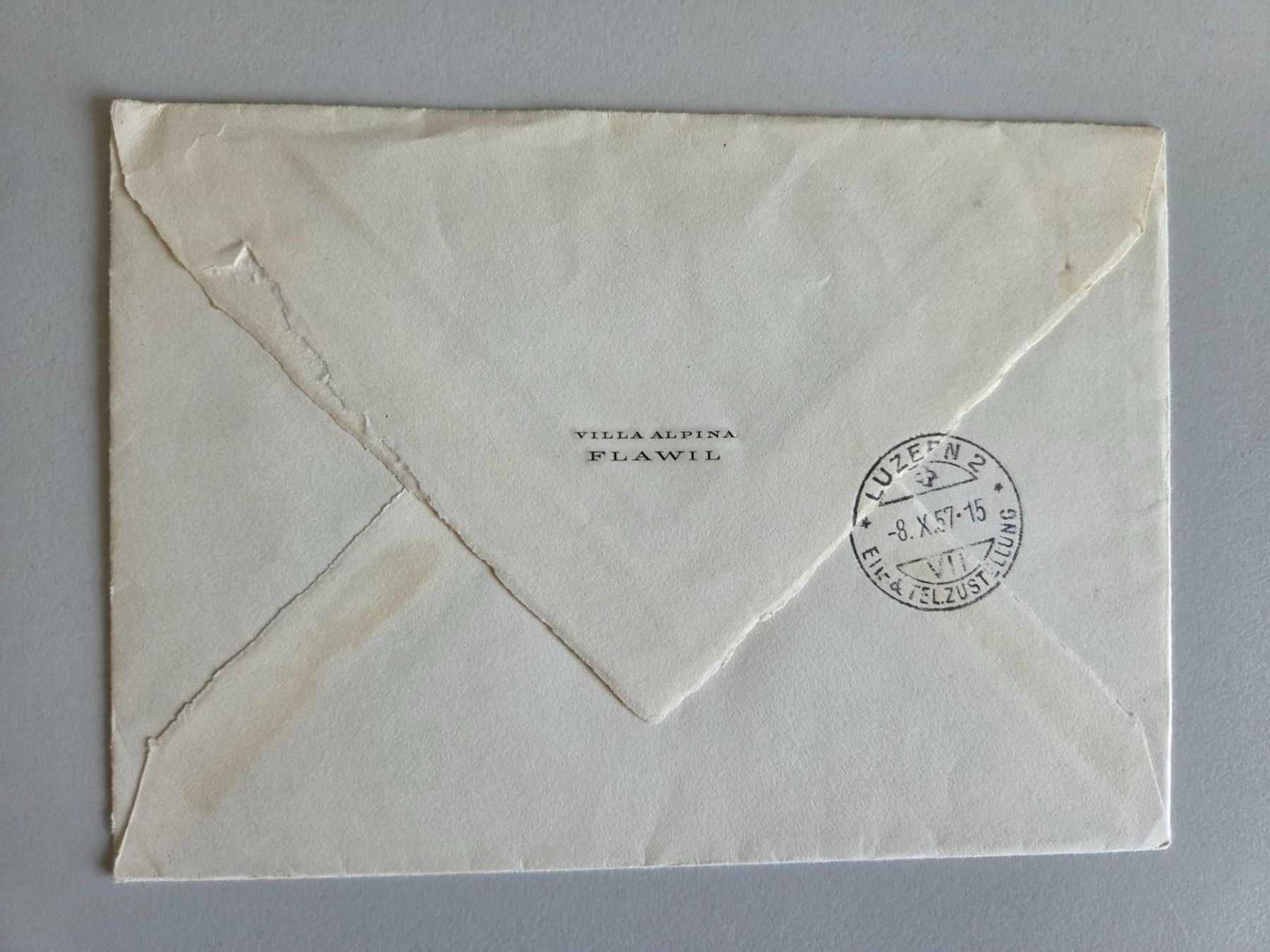 Tous les timbres: Brief mit 5 Pro Patria Marken 1957, Eilsendung – D'occasion à Luzern par Kartenansicht 1