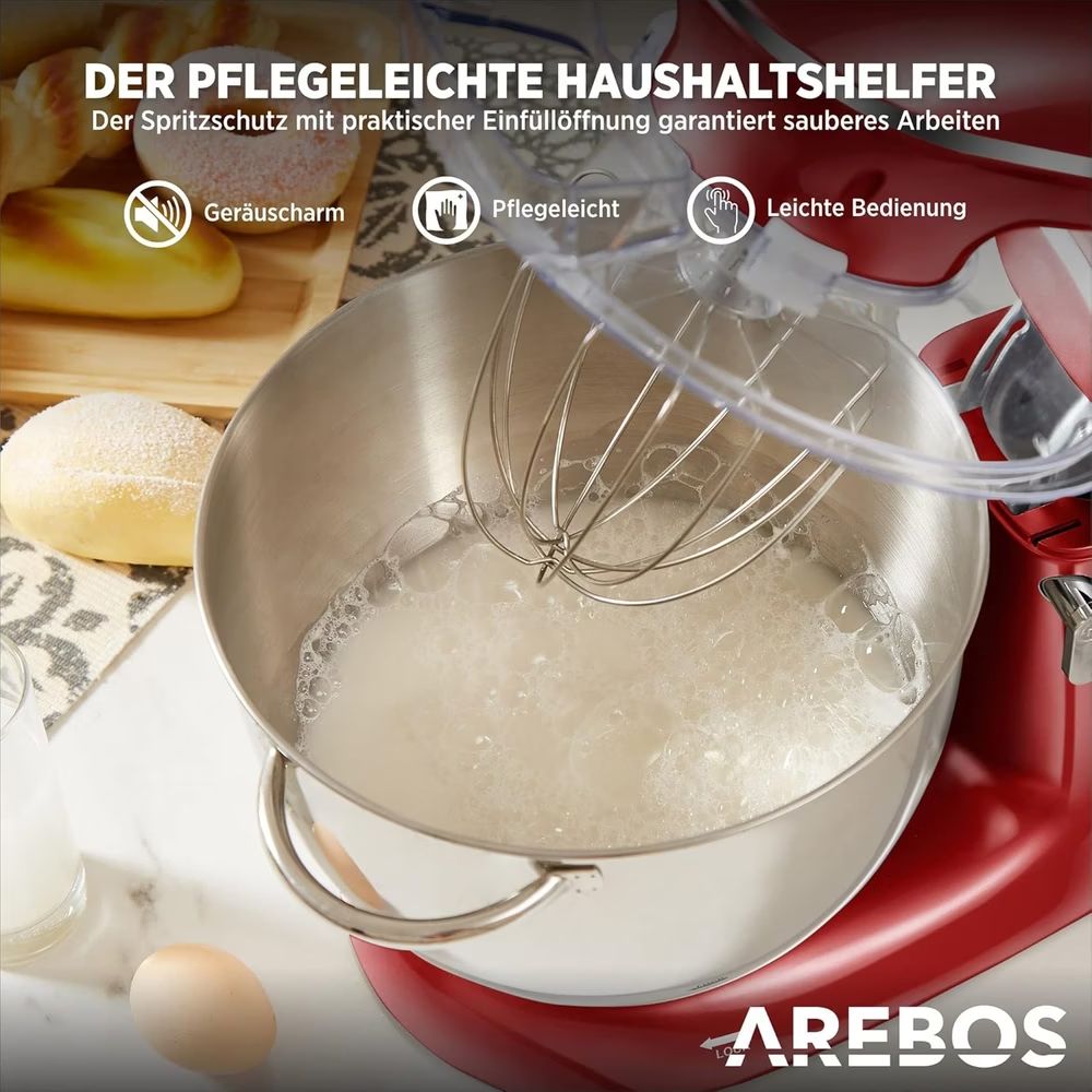 Elettrodomestici da cucina: Arebos Küchenmaschine Rot - Neu – Nuovo (secondo la descrizione) da Nebikon venduto da warendiscount 4