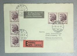 1946  5 x Nr. 275 auf sauberem FDC Exprès Brief