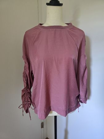 Saint Tropez Bluse S – Altrosa Geraffte Ärmel Viskose-Mix 