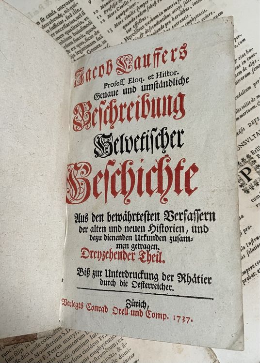 Sehr Altes Geschichtsbuch; Zürich 1737 | Kaufen Auf Ricardo