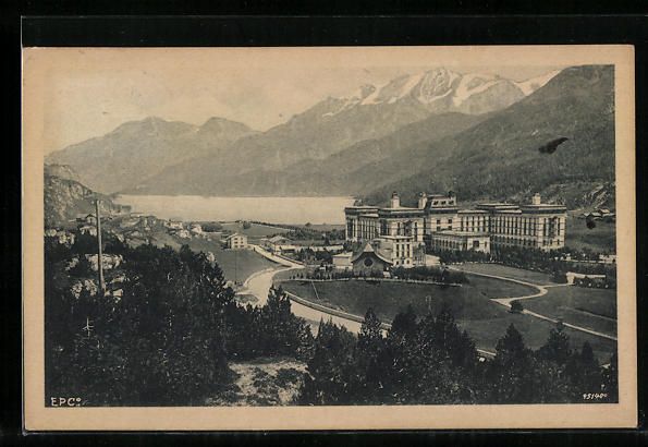 Cartoline postali: AK Maloja, Ort mit Silsersee – Usato da Berlin venduto da bartko-reher