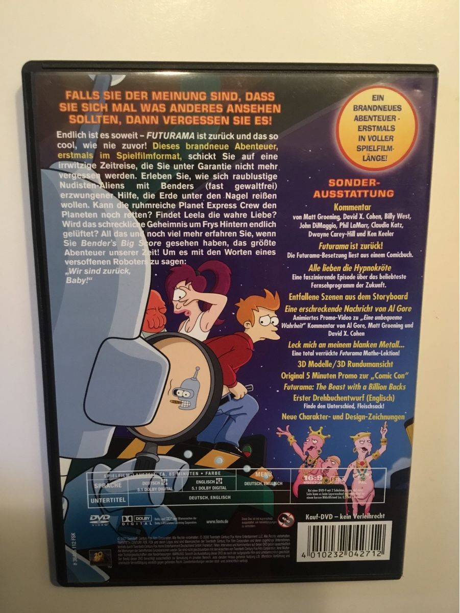 Alle DVDs: Futurama / Benders big score – Gebraucht aus Kreuzlingen von  1