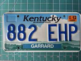 Nummernschild Kentucky 882 EHP Garrard Bluegrass State