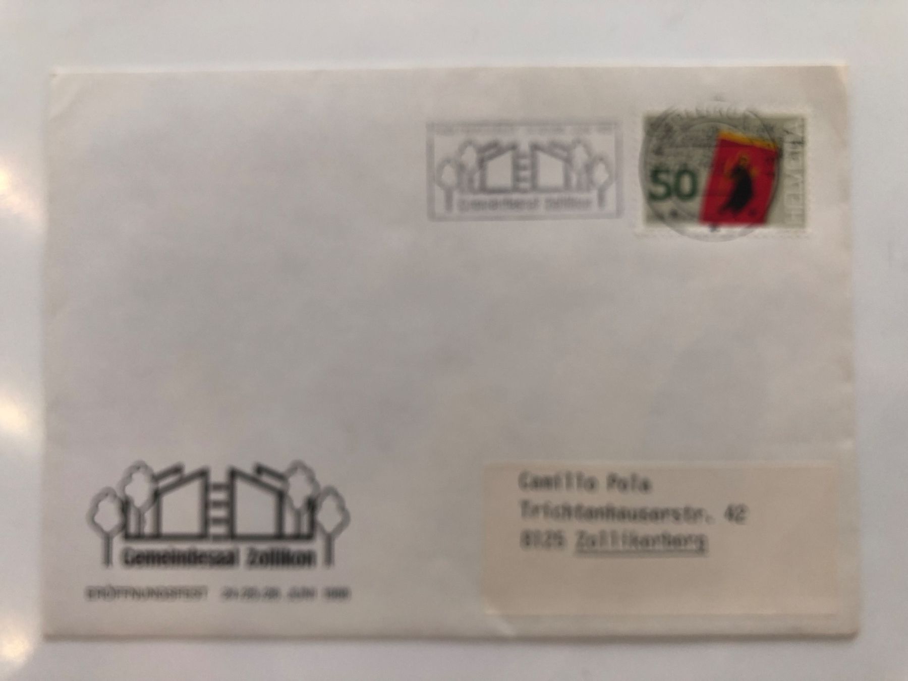 Tous les timbres: Gemeindesaal ZOLLIKON 1988 – D'occasion à Lufingen par Rac0