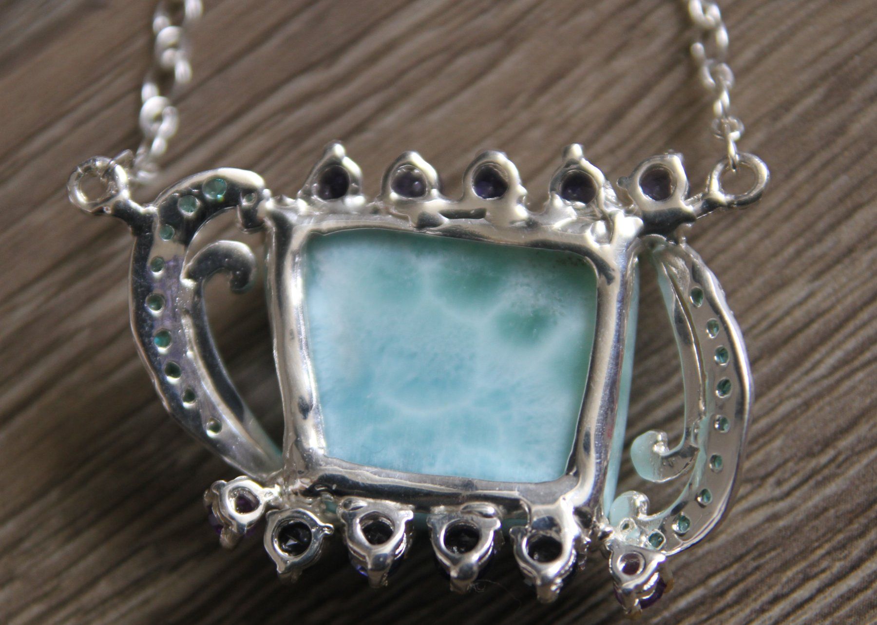 Catenine: NEU: Larimar Kette Collier Schmuck mit Iolith – Nuovo (secondo la descrizione) da Matten b. Interl venduto da EdelsteineInterlaken 4