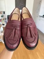 Stuart Weitzman burgundy leather loafers, size 37