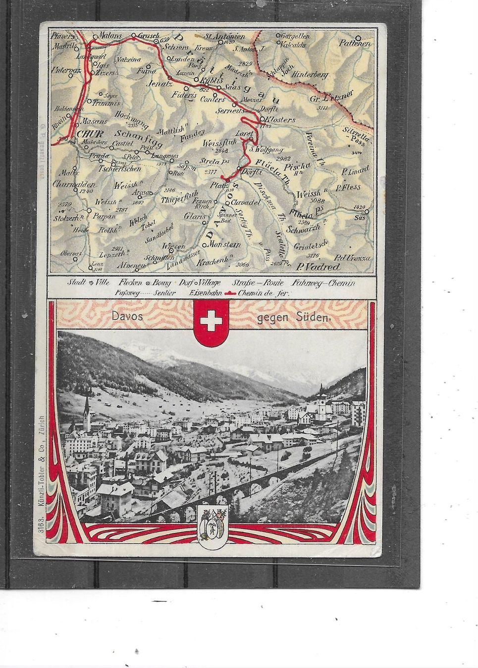 Cartoline postali: GR Davos gegen Süden 1913 – Usato da Schocherswil venduto da Wilare