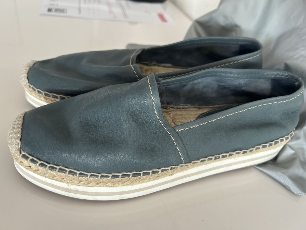 Prada Scarpe da donna: Prada Espadrilles aus Leder 39,5-40, Graublau – Usato da St. Gallen venduto da jojan 1