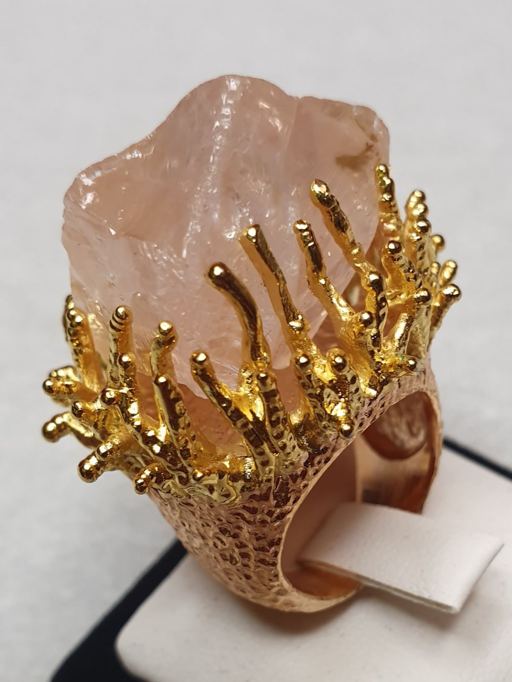 Anelli: Ring rosequarz roh Goldfarbene Fassung – Nuovo (secondo la descrizione) da Zürich venduto da Bieter04 4