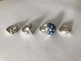 Lot de bagues en argent