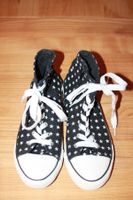 schwarze Stoff Sneakers mit weissen Sternen 40