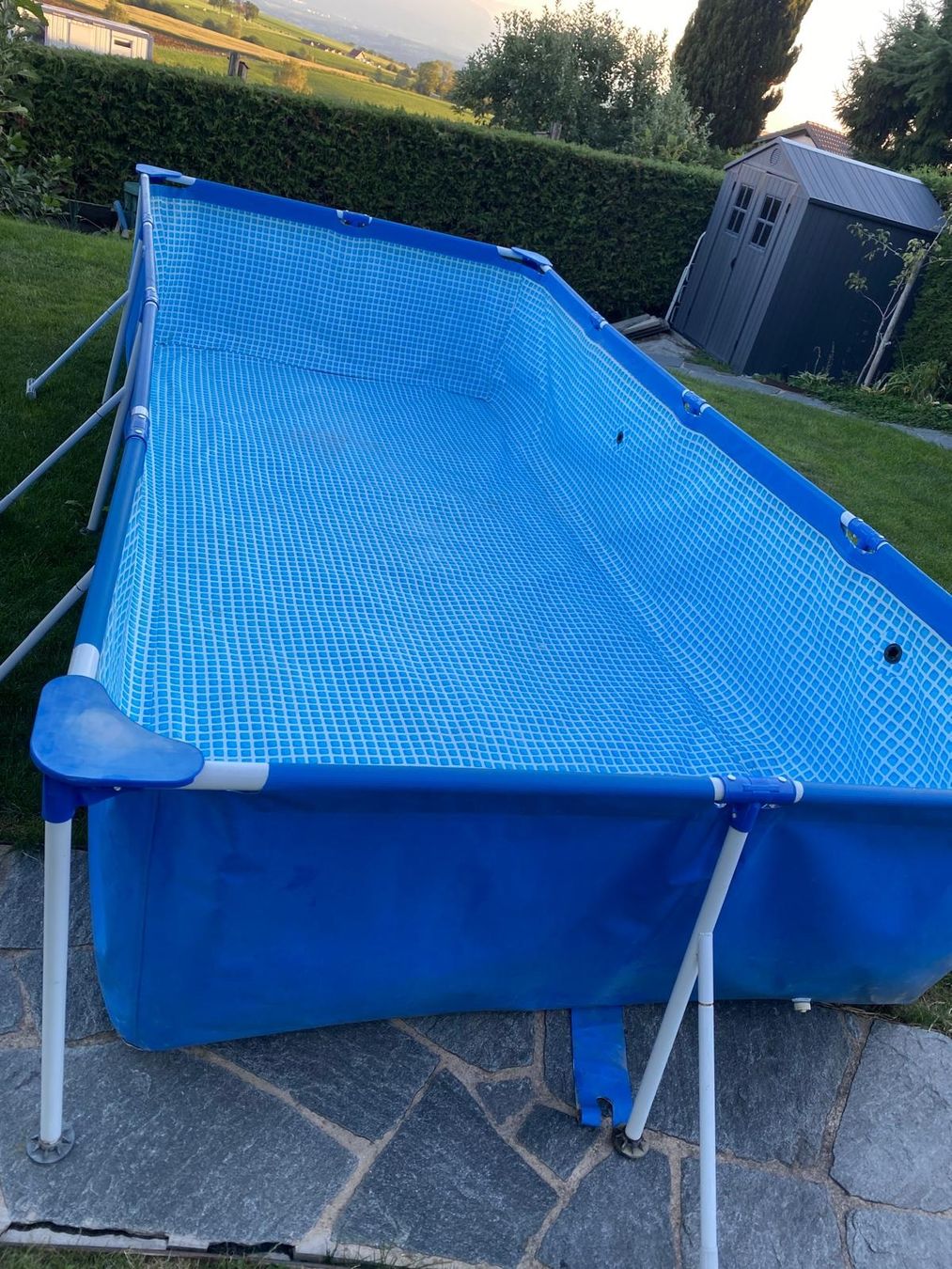 Intex Schwimmbad: Rechteckiger Frame Pool mit Abdeckung gebraucht blau – Gebraucht aus Hämikon von ire_9rjk 3