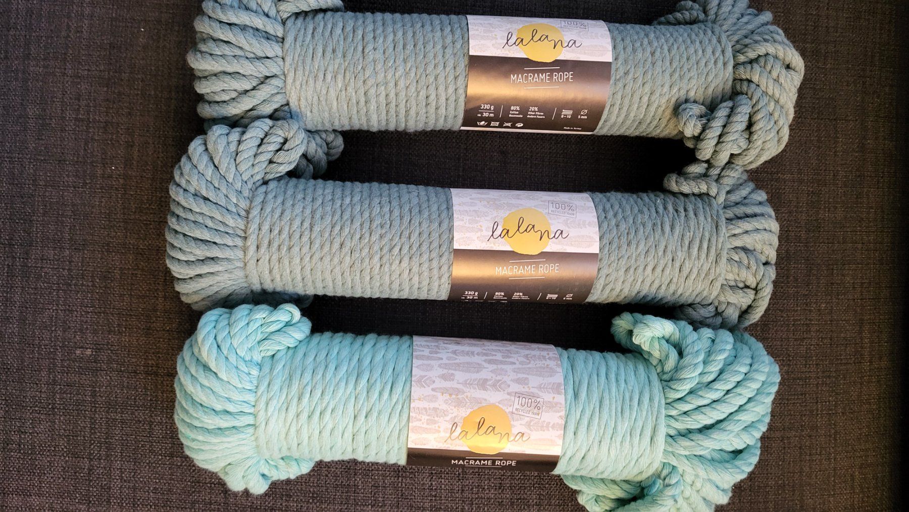 Lana: Macrame Rope lalana Set grüntöne – Nuovo e nell'imballaggio originale da Strengelbach venduto da maskil