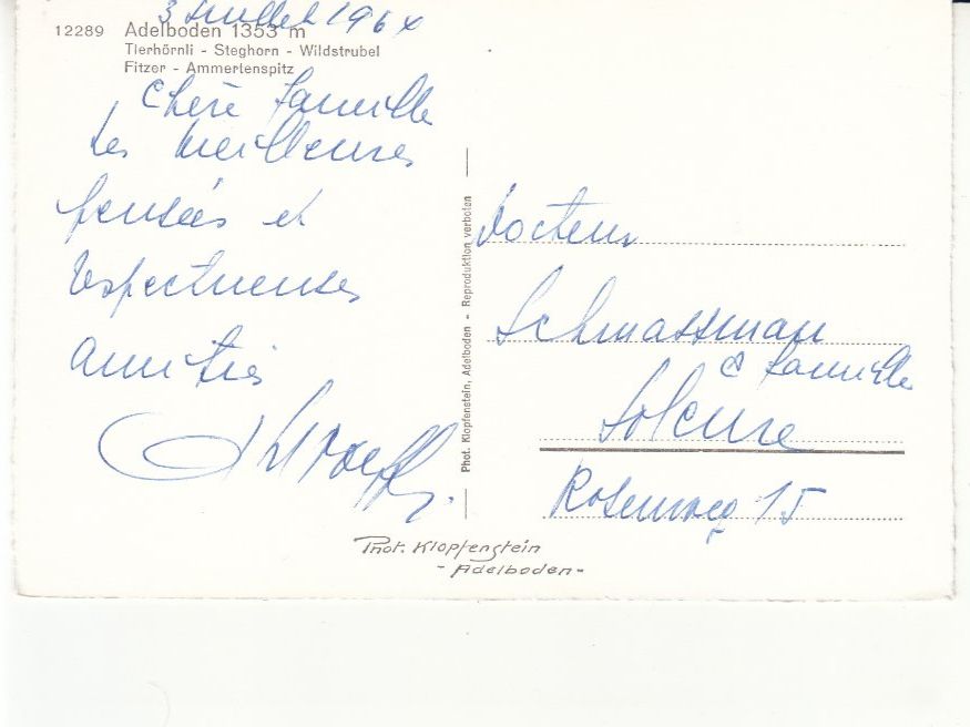 Ansichtskarten: Adelboden ca. 1950 – Gebraucht aus Bürglen TG von StampGraf 1