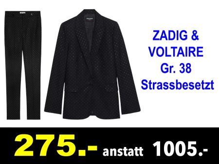 🔴  Tailleur Gr. 38 ZADIG & VOLTAIRE Strassbesetzt /902Z