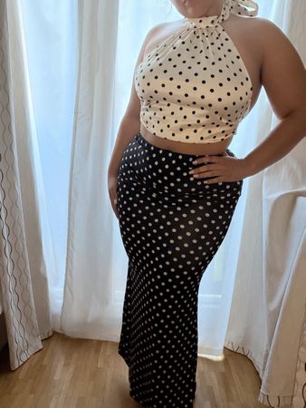 Jupe noir à pois blanc