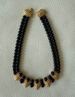 Swarovski collier doré perles noirs comme neuf!