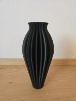 Schwarze Design-Vase, 3D-Druck, Top Zustand, Deko Frühling