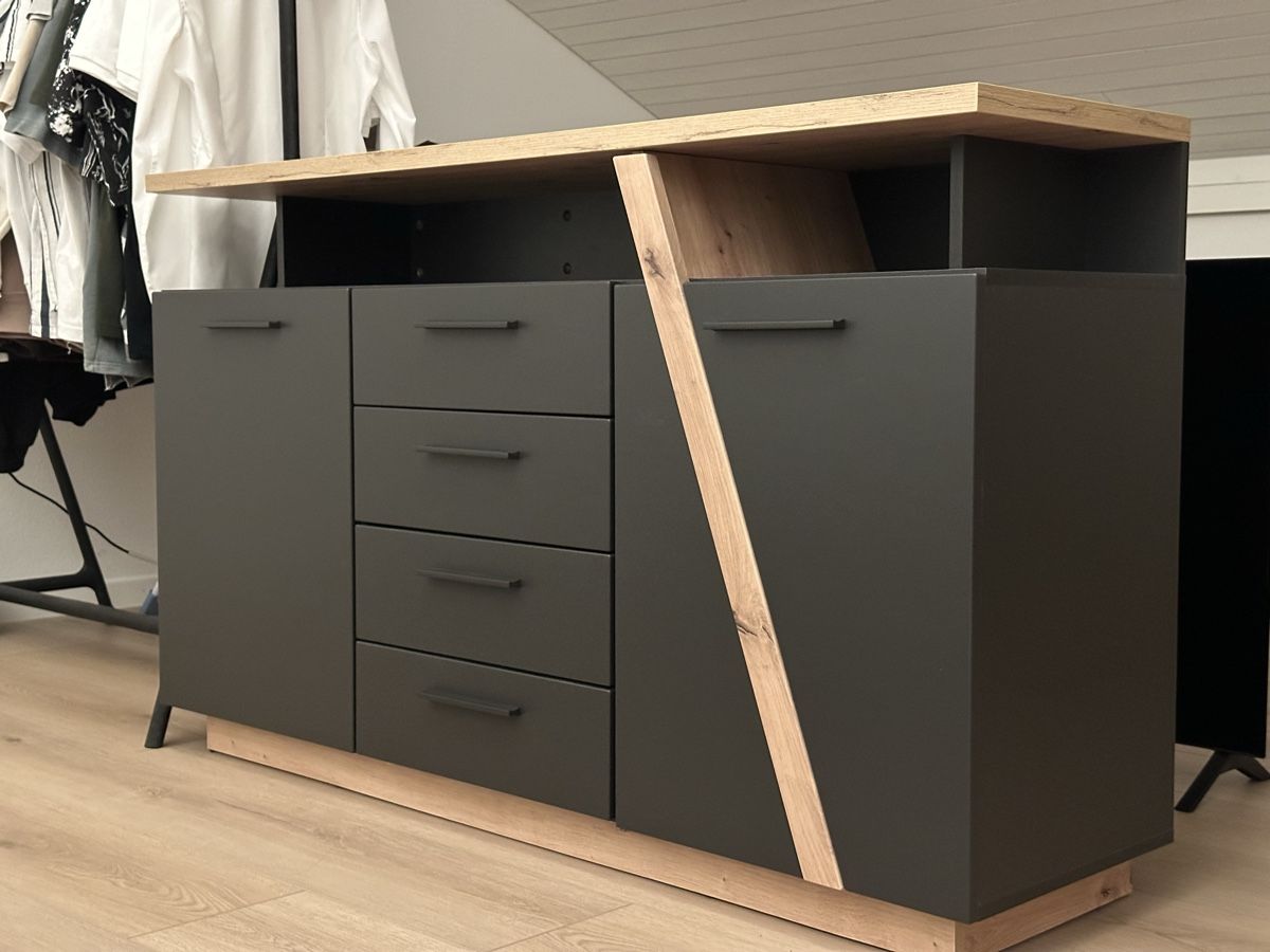 Mobili TV: Moderne Kommode mit Soft-Close | Grau/Eiche Dekor – Usato da Egliswil venduto da JoelMR 2