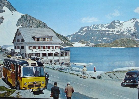 Cartes postales: Hotel GRIMSEL-PASSHÖHE Fam. Schmidhalter - Postauto - Auto – Neuf (Voir description) à Jona par philajona