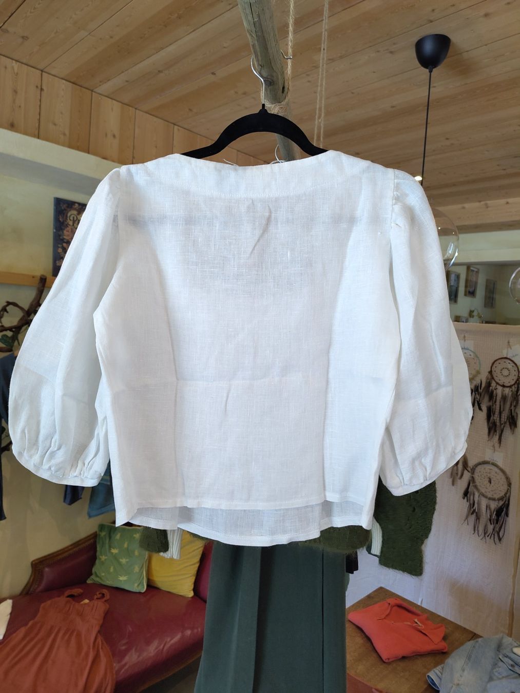 Camicette: Leinen Handmade Studio Bluse M weiss – Nuovo (secondo la descrizione) da Losone venduto da ell_nora89 1