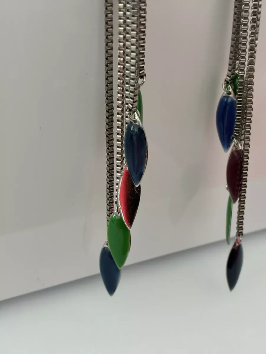 Orecchini pendenti & Orecchini a lobo: Long dangle earrings multi-colored – Usato da Basel venduto da cat_sq5m 2