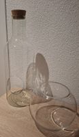 Glasvase rund und Flaschenvase mit Kork
