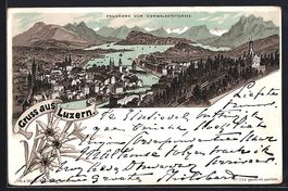 Litho Luzern, Gesamtansicht mit Panorama