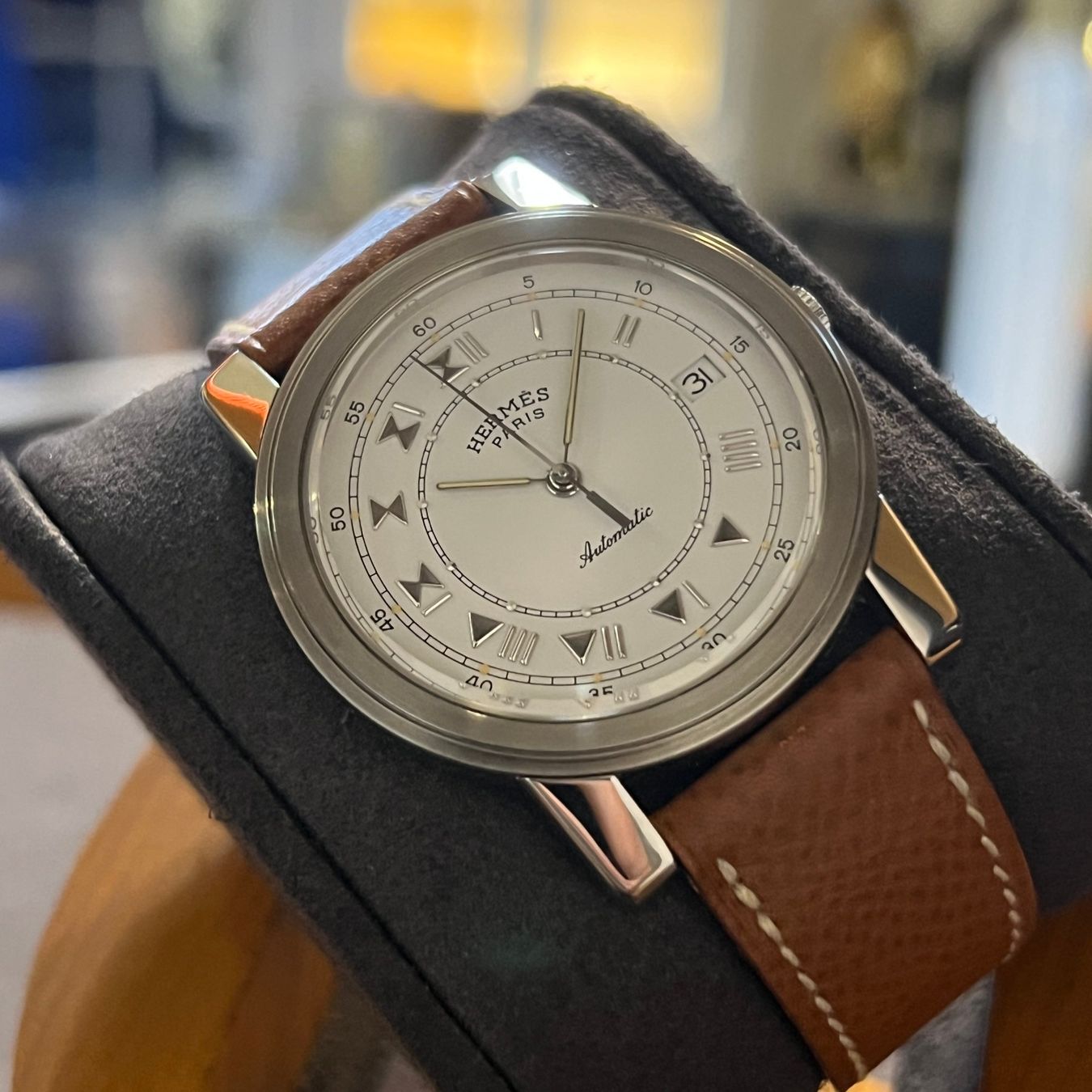 Hermès Montres: Hermès Carrick Automatic 36mm White Dial Full Set – D'occasion à Carouge GE par Watchaser 7