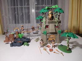 Playmobil Dschungelruine mit Hängebrücke - grosse Spinne