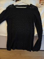 Schwarzes Langarm Spitzentop