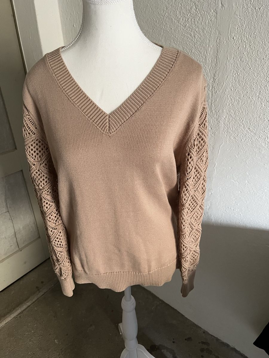 Maglioni & Felpe: Beige Pullover mit Spitze XL, Herbst-Chic für Sie! – Nuovo (secondo la descrizione) da Uster venduto da Corina0111114