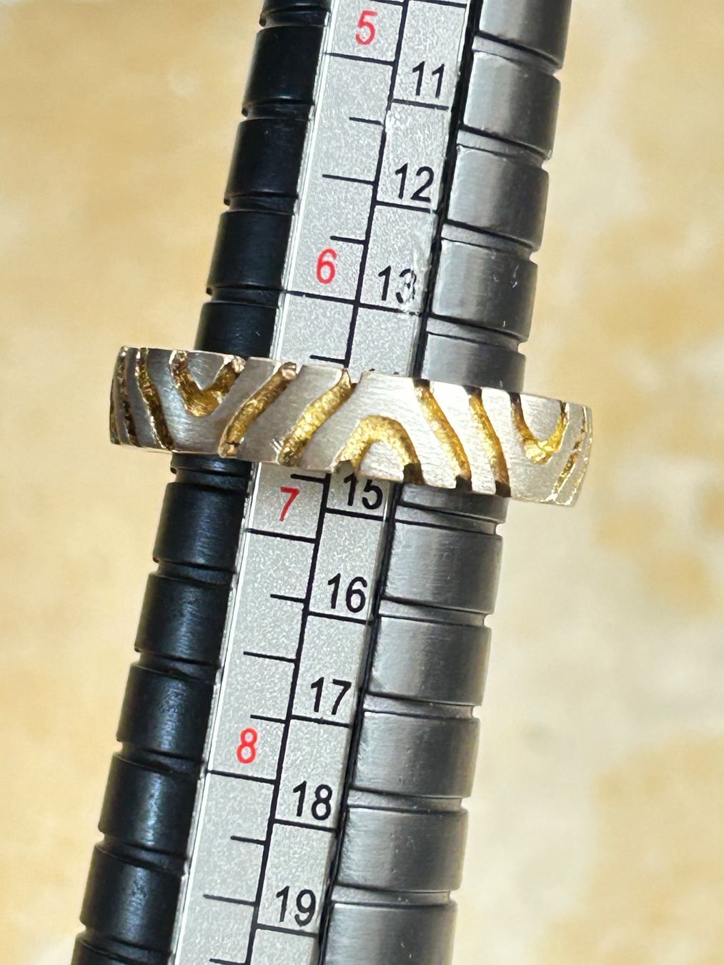 Ringe: Silber Ring 54 - geometrisches Muster, Vintage – Gebraucht aus Basel von bellespirit 7