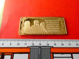 vergoldete Medaille/Barren Rütlischwur 45 gr.