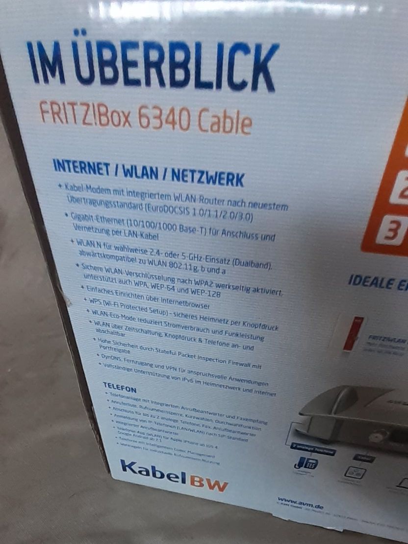 Fritz Modems & Router: FRITZBox 6340 Cable Router guter Zustand – Gebraucht aus Kilchberg ZH von hobbysale01 6