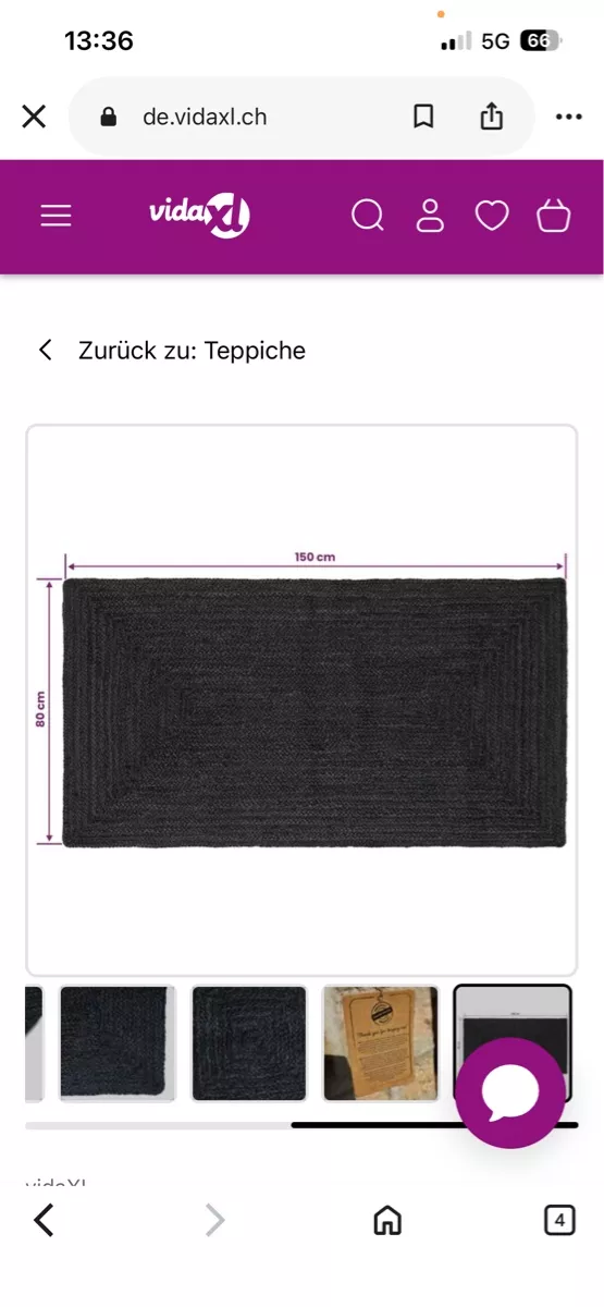 Teppiche: Jute Teppich anthrazit – Neu (gemäss Beschreibung) aus Uerkheim von Pata180817