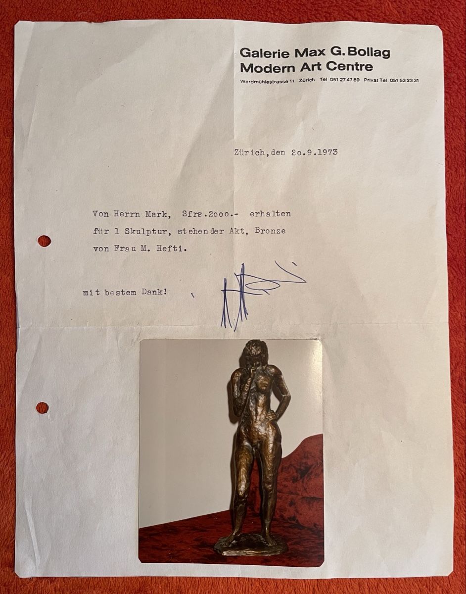Statuette: Alte Bronzefigur CH M. Hefti – Usato da Rorschacherberg venduto da farmer61 7