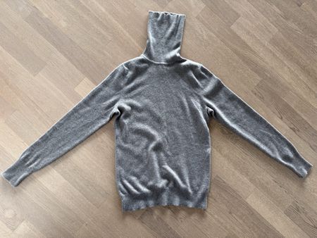 Manor 100% Kaschmir Rollkragenpullover, XS, Grau/braun