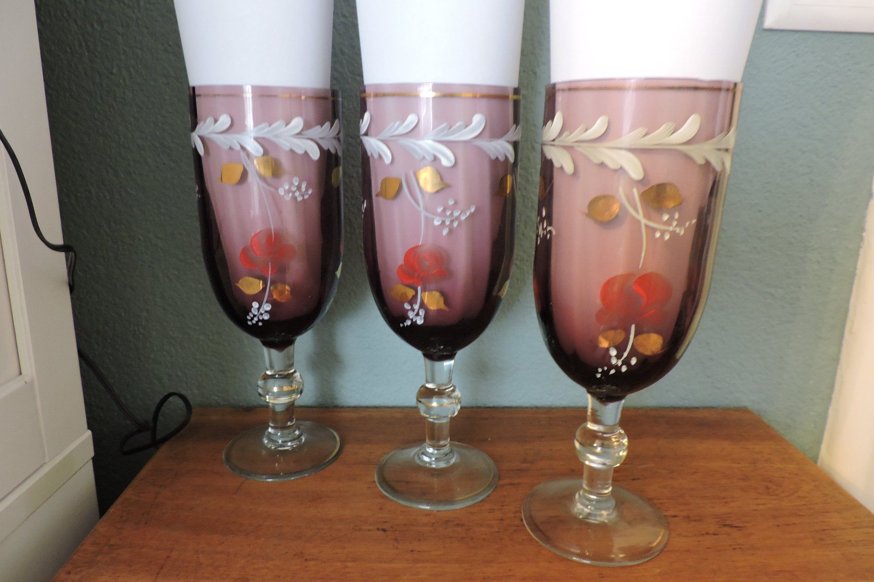 Verres: 3 wunderschöne antike Glaskelche, Handwerk – D'occasion à Bern par sasa65 2