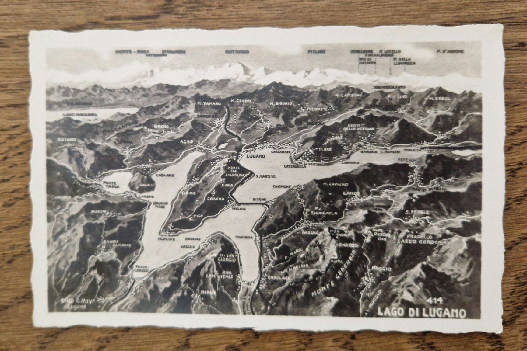 Ansichtskarten: Reliefkarte Lago di Lugano – Gebraucht aus Ebikon von Donar50