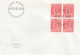 1966 443-44 Europa Viererblockserie 2 FDC