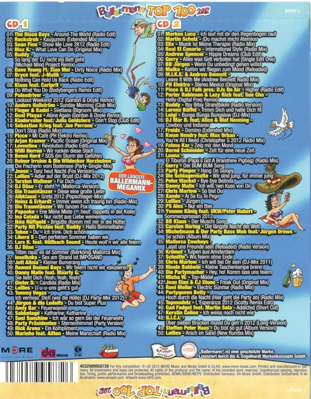 CD: Ballermann 100 Top Hits 2012 – Usato da St. Margarethen TG venduto da ursk10 1