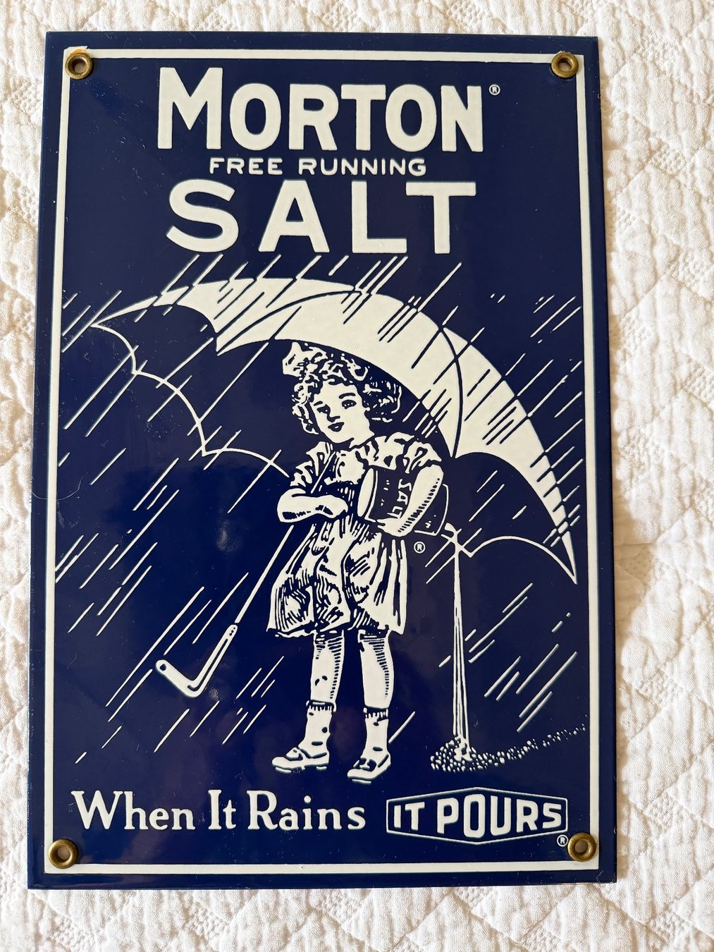 Insegne: Original Morton Salt Reklameschild – Usato da Rorbas venduto da Karola51