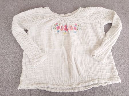 Mädchen Langarmshirt Gr. 104 Weiss