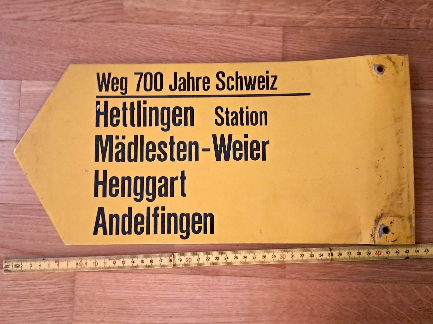Insegne: alter original Wanderwegweiser – Usato da Winterthur venduto da Panam1