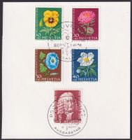 1958, Pro Juventute FDC: J173-J177, Ersttags-Blatt.