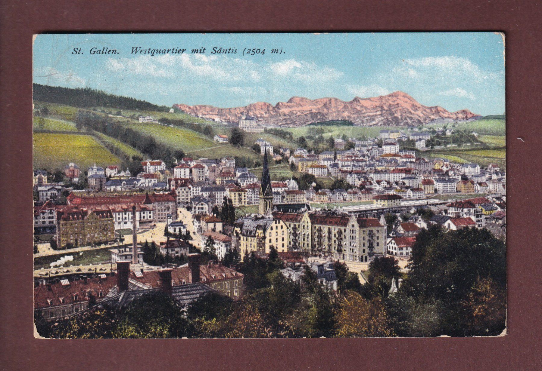Ansichtskarten: ST. GALLEN - Westquartier - Säntis - 1911 // Eckbug // – Gebraucht aus Pully von nicecards