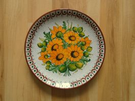 WANDTELLER mit Sonnenblumen* Gmunder Keramik/ Früchteteller