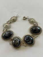 Armband Silber 925 filigran mit ovalen Steinen guter Zustand